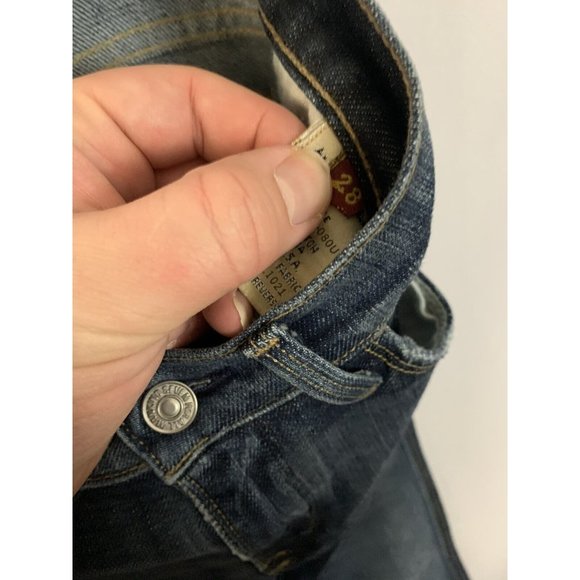 Seven 7 For All Mankind Sz 28 Med Wash Straight Leg Denim Jeans Bedazzled Y2K - Picture 7 of 9